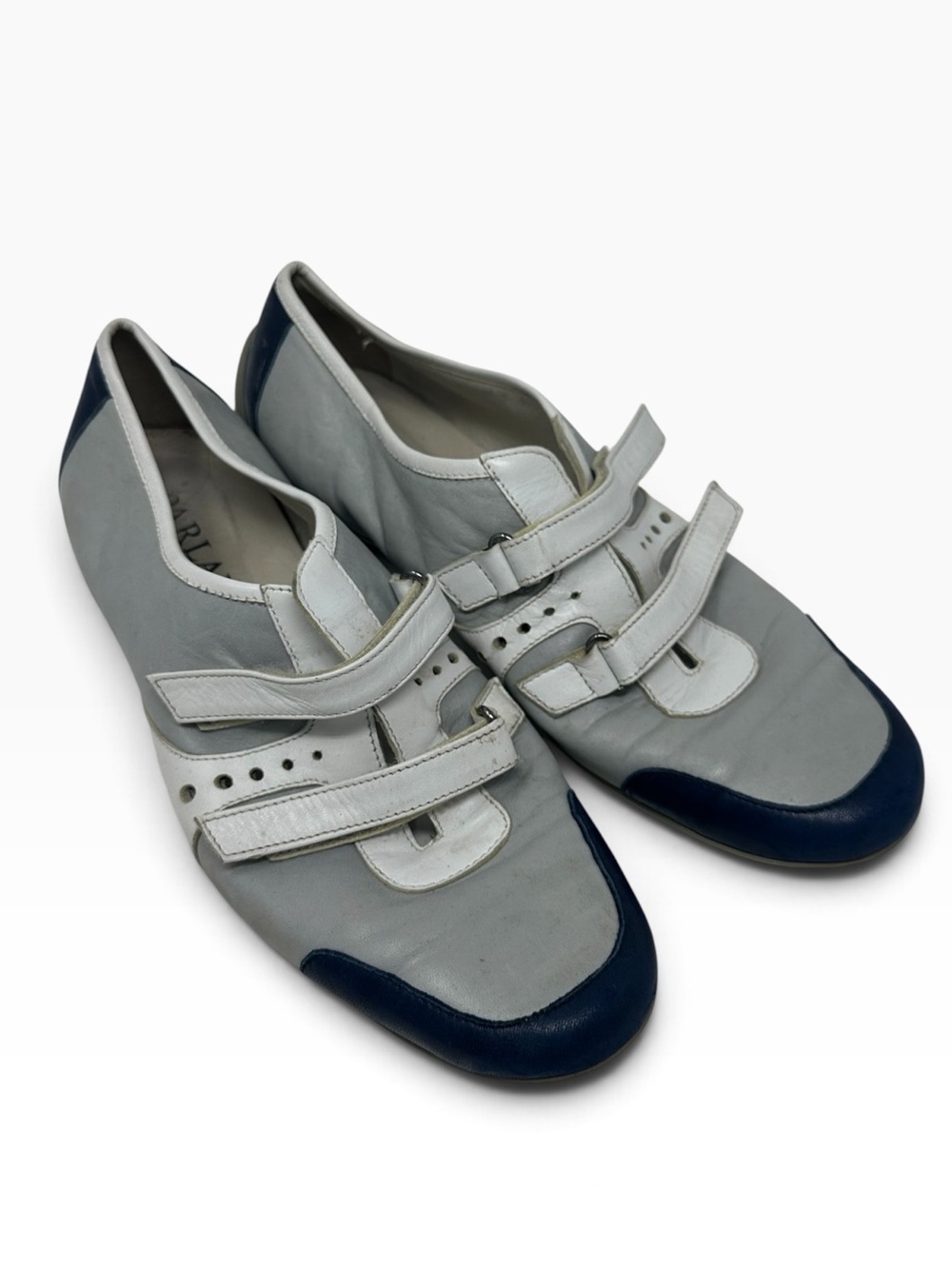 Parlanti Italy Designer Vintage Grey Blue Sneakers Women Sz 38.5